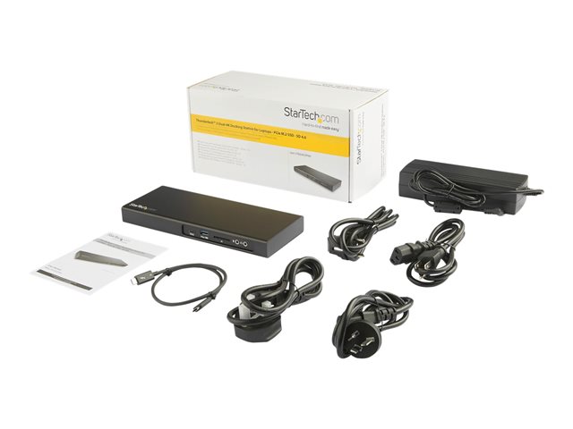 StarTech.com Thunderbolt 3 Dock, Dual Monitor 4K 60Hz TB3 Laptop Docking Station with DisplayPort, PCIe M.2 NVMe SSD Enclosure, 85W Power Delivery, SD 4.0 Reader, 10Gbps USB-C, 2 USB-A Hub - 85W Thunderbolt 3 Dock (TB3DK2DPM2) - Docking station - Thunderbolt 3 - DP, Thunderbolt - 1GbE - TAA Compliant - for P/N: ARMBARDUO, ARMBARDUOV, ARMDUAL, ARMDUAL30, ARMDUALV, ARMSLIMDUO