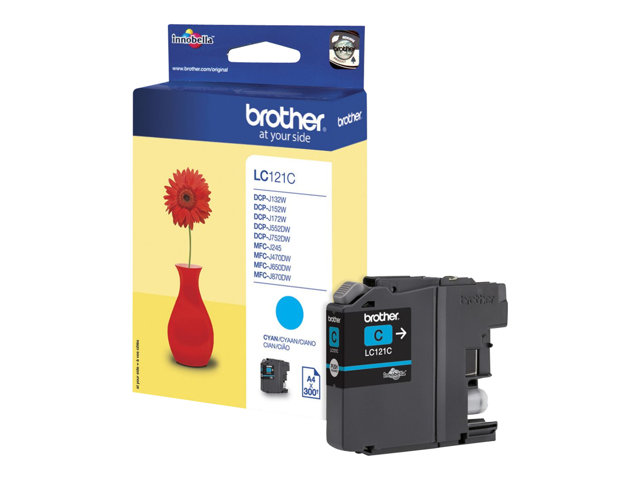 Brother LC121C - Cyan - original - blister - ink cartridge - for Brother DCP-J100, J105, J132, J152, J552, J752, MFC-J245, J470, J650, J870