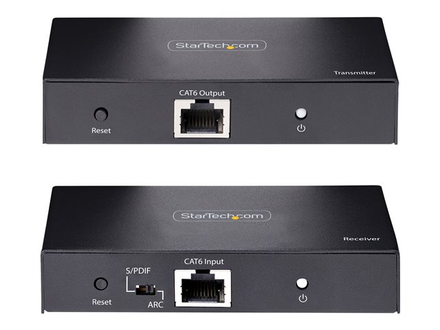 StarTech.com 4K HDMI Extender Over CAT5/CAT6 Cable, 4K 60Hz HDR Video Extender, Up to 230ft (70m), HDMI Over Ethernet Cable, S/PDIF Audio Out, HDMI Transmitter and Receiver Kit - Local Video Out, Power Over Cable (4K70IC-EXTEND-HDMI) - Video/audio/in