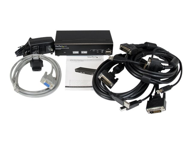 StarTech.com 2 Port USB DVI KVM Switch with DDM Fast Switching Technology and Cables - Dual Port DVI USB KVM Switch - DDM KVM Switch (SV231DVIUDDM) - KVM / USB switch - 2 x KVM / USB - 1 local user - desktop