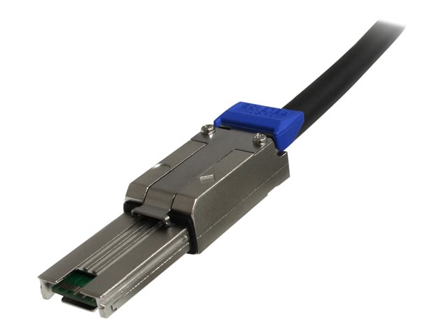 StarTech.com 2m External Mini SAS Cable - Serial Attached SCSI SFF-8088 to SFF-8088 - 2x SFF-8088 (M) - 2 meter, Black (ISAS88882) - SAS external cable - TAA Compliant - SAS 6Gbit/s - 4-Lane - 26 pin 4x Shielded Mini MultiLane SAS (SFF-8088) (P) to 26 pin 4x Shielded Mini MultiLane SAS (SFF-8088) (P) - 2 m - latched - black