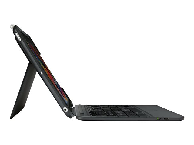 Logitech Slim Combo - Keyboard and folio case - backlit - Bluetooth - French - black keyboard, black case - for Apple 9.7-inch iPad (5th generation, 6th generation)