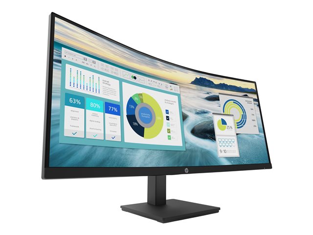 HP P34hc G4 - P-Series - LED monitor - curved - 34\" - 3440 x 1440 WQHD @ 60 Hz - VA - 250 cd/m² - 3500:1 - 5 ms - HDMI, DisplayPort, USB-C - speakers - black