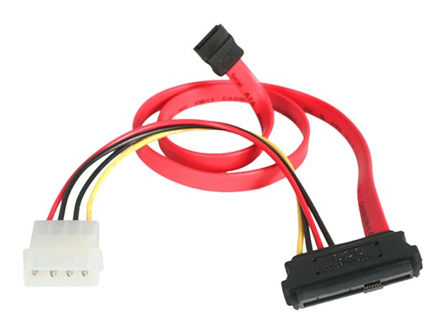 StarTech.com 18in SAS 29 Pin to SATA Cable with LP4 Power - 18in SAS 29 pin to SATA Cable - 18in SFF 8482 to SATA (SAS729PW18) - SATA / SAS cable - 4 PIN internal power, 29 pin internal SAS (SFF-8482) to SATA (R) - 46 cm - red - for P/N: DRW150SASBK