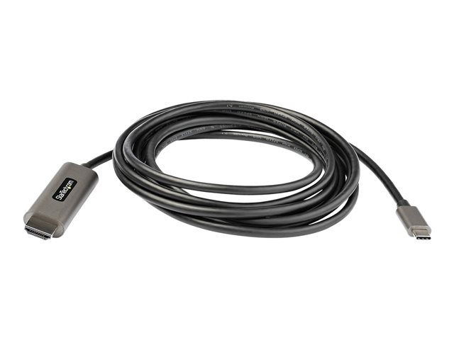 StarTech.com 9.8ft (3m) USB C to HDMI Cable 4K 60Hz with HDR10, Ultra HD USB Type-C to 4K HDMI 2.0b Video Adapter Cable, USB-C to HDMI HDR Monitor/Display Converter, DP 1.4 Alt Mode HBR3 - Thunderbolt 3 Compatible (CDP2HDMM3MH) - Adapter cable - 24 pin USB-C male to HDMI male - 3 m - black - 4K support, active