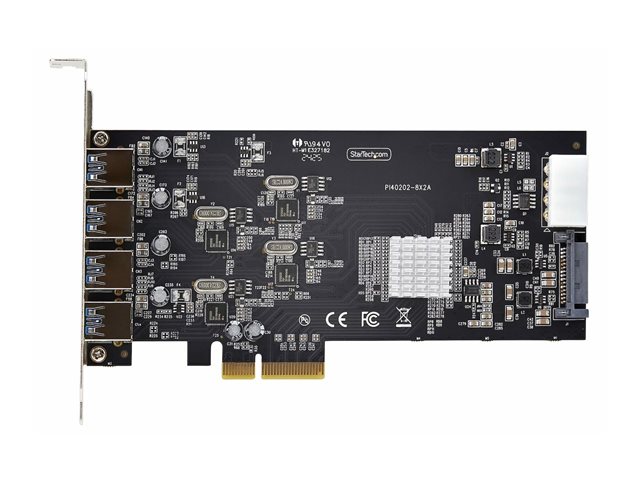 StarTech.com 4-Port USB-A PCIe Card, USB 3.2 5Gbps, 4x USB Controllers - USB adapter - PCIe 2.0 x4 - USB 3.2 Gen 1 x 4 - black - for P/N: FCREADMICRO3V2, USB315AC1M, USB3S2SAT3CB
