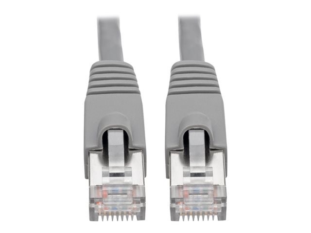 Cat6a 10G-Certified Snagless Shielded STP Ethernet Cable RJ45 M/M PoE Gray 10 ft. 3.05 m