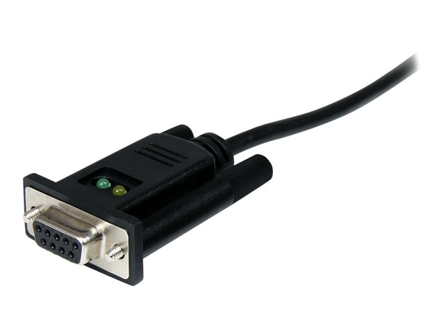 StarTech.com USB to Serial RS232 Adapter - DB9 Serial DCE Adapter Cable with FTDI - Null Modem - USB 1.1 / 2.0 - Bus-Powered (ICUSB232FTN) - Serial adapter - USB 2.0 - RS-232 - black