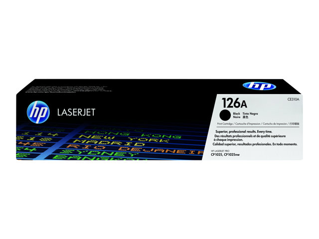 HP 126A - Black - original - LaserJet - toner cartridge (CE310A) - for Color LaserJet Pro CP1025, LaserJet Pro MFP M175, TopShot LaserJet Pro M275