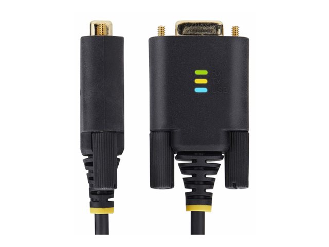 StarTech.com 6.6ft (2m) USB to Serial Adapter Cable, COM Retention, RS232 - USB / serial cable - USB (M) to DB-9 (M) screwable - 2 m - rugged, molded - black