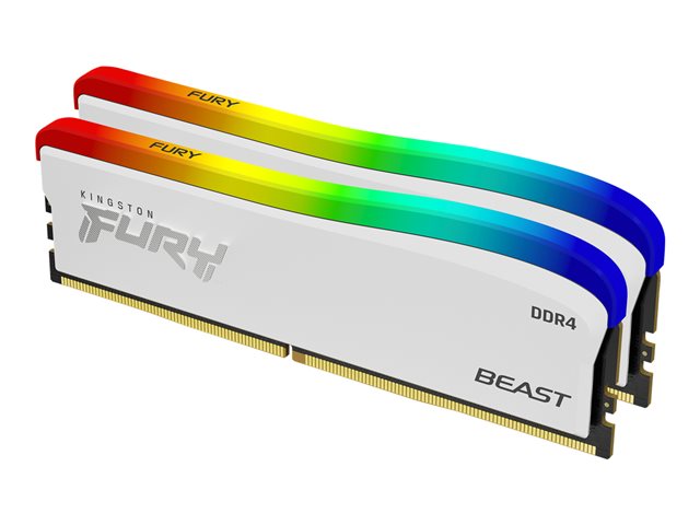 Kingston FURY Beast - RGB Special Edition - DDR4 - kit - 32 GB: 2 x 16 GB - DIMM 288-pin - 3600 MHz / PC4-28800 - CL18 - 1.35 V - unbuffered - non-ECC - white