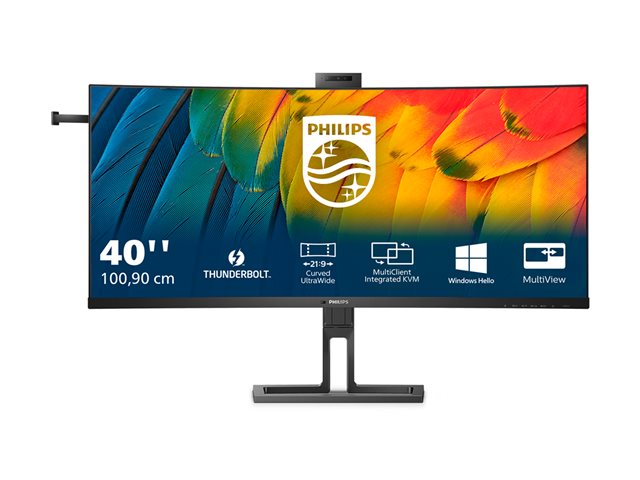 Philips 40B1U6903CH - 6000 Series - LED monitor - curved - USB - 39.7\" - 5120 x 2160 WUHD @ 75 Hz - IPS - 300 cd/m² - 1000:1 - HDR10 - 4 ms - Thunderbolt 4, 2xHDMI, DisplayPort - speakers - textured black
