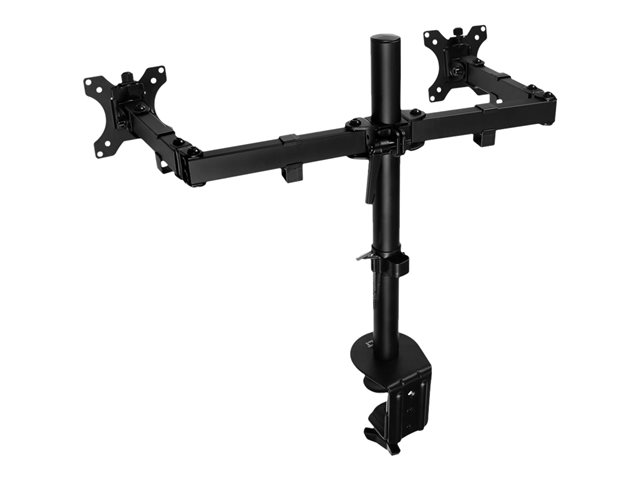 Bevestigingskit (klem, pakkingringklem, stand) - verstelbare dubbele armen - voor 2 LCD-schermen - plastic, aluminium, staal - schermgrootte: 10\"-32\" - bevestigingsinterface: 75 x 75 mm - te monteren op bureau