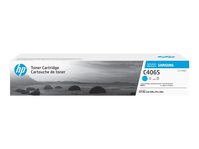 Samsung CLT-C406S - Cyan - original - toner cartridge (ST984A) - for Samsung CLX-3300, 3302, 3303, 3304, 3305, 3306, 3307, SCX-3300, 3301, 3305, 3306