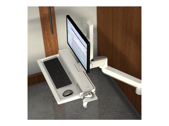 Ergotron CareFit Combo System - Mounting kit (articulating arm, keyboard tray, wall mount base, track mount adapter, track mount bracket, wall track 34\", wall track covers) - modular - for LCD display / PC equipment - aluminium, plastic - white - screen size: up to 27\" - wall-mountable