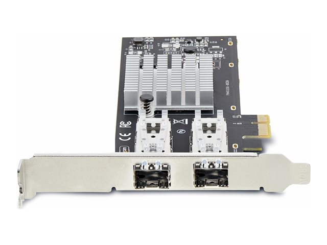 StarTech.com 2-Port GbE SFP Network Card, PCIe 2.0 x1, Intel I350-AM2 2x 1GbE Controller, 1000BASE Copper/Fiber Optic, Dual-Port Gigabit Ethernet NIC, Desktop/Server Backplanes - Windows and Linux Compatible (P021GI-NETWORK-CARD) - Network adapter - PCIe 2.0 - Gigabit SFP x 2 - black