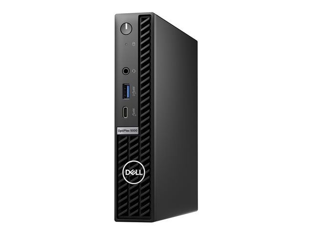Dell OptiPlex 5000 - Micro - Core i5 12500T / up to 4.4 GHz - vPro - RAM 8 GB - SSD 256 GB - NVMe, Class 35 - UHD Graphics 770 - Gigabit Ethernet, Bluetooth, IEEE 802.11ax (Wi-Fi 6E) - Win 10 Pro (includes Win 11 Pro Licence) - monitor: none - black - BTS - with 3 Years Basic Onsite