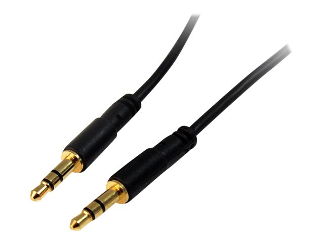 StarTech.com 1 ft. (0.3 m) 3.5mm Audio Cable - 3.5mm Slim Audio Cable - Gold Plated Connectors - Male/Male - Aux Cable (MU1MMS) - Audio cable - mini-phone stereo 3.5 mm male to mini-phone stereo 3.5 mm male - 30.5 cm - black - for P/N: DP2VGAA, HD2VGAA2, SV231DPDDUA2, SV431DL2DU3A, SV431DPDDUA2, SV431DPUA2, SV431TDVIUA