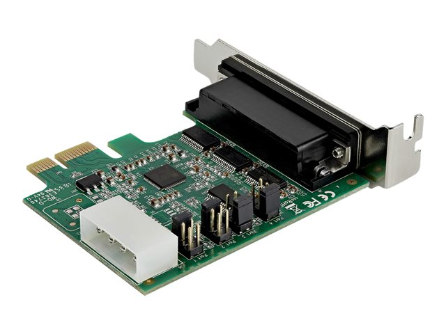 StarTech.com 4-port PCI Express RS232 Serial Adapter Card, PCIe RS232 Serial Host Controller Card, PCIe to Serial DB9, 16950 UART, Low Profile Desktop Expansion Card, Windows, macOS, Linux - Full/Low-Profile (PEX4S953LP) - Serial adapter - PCIe low profile - RS-232 x 4