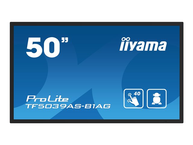 iiyama ProLite TF5039AS-B1AG - 50\" Diagonal Class (49.5\" viewable) LED-backlit LCD display - digital signage - with built-in media player and touchscreen (multi touch) - Android - 4K UHD (2160p) 3840 x 2160 - black
