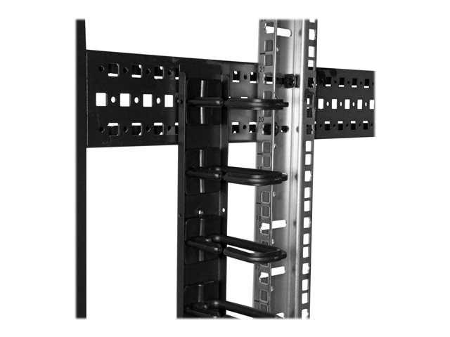 StarTech.com Vertical 0U Server Rack Cable Management w/ D-Ring Hooks - 40U Network Rack Cord Manager Panels - 2x 3ft Wire Organizers (CMVER40UD) - D-ring cable management kit - 1.83 m - black - 40U - for P/N: RK2537BKM, RK4242BK24, RK4242BK30