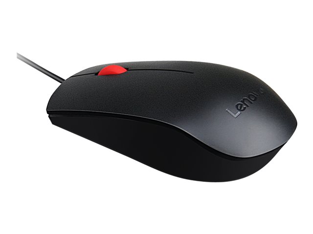 Lenovo Essential - Mouse - right and left-handed - optical - 3 buttons - wired - USB - black