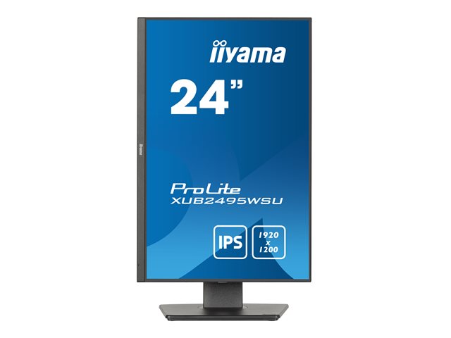 iiyama ProLite XUB2495WSU-B7 - LED monitor - 24\" (24.1\" viewable) - 1920 x 1200 WUXGA @ 75 Hz - IPS - 300 cd/m² - 1000:1 - 4 ms - HDMI, DisplayPort - speakers - black, matte