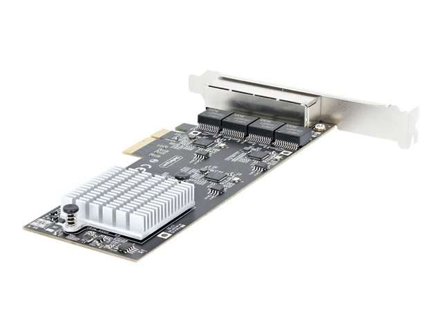 StarTech.com 4-Port 2.5Gbps NBASE-T PCIe Network Card, Intel I225-V Chip, Quad Port Computer Network Card, Multi-Gigabit NIC, PCI Express Server LAN Card, Desktop Ethernet Interface Card, PCI Express 2.0 (PR42GI-NETWORK-CARD) - Network adapter - PCIe 2.0 x4 - 10M/100M/1G/2.5 Gigabit Ethernet x 4 - black