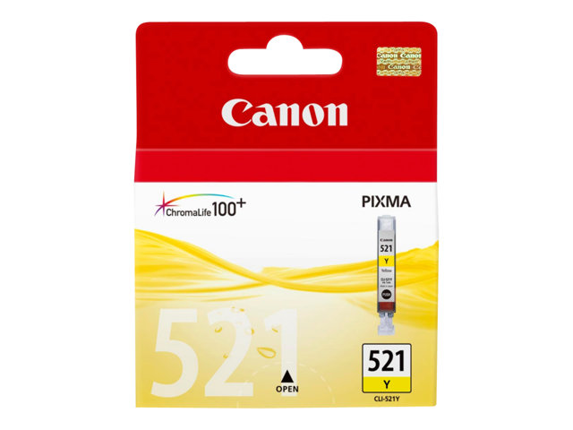 Canon CLI-521Y - 9 ml - yellow - original - ink tank - for PIXMA iP3600, iP4700, MP540, MP550, MP560, MP620, MP630, MP640, MP980, MP990, MX860, MX870