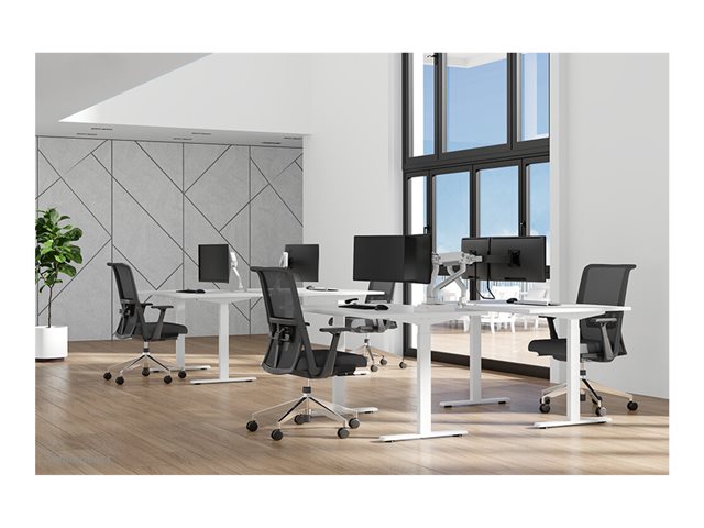 Neomounts DS70S-950WH2 NEXT One - Mounting kit (monitor arm, clamp mounting base, grommet mount) - full-motion - for 2 LCD displays - aluminium - white - screen size: 17\"-35\" - desk-mountable