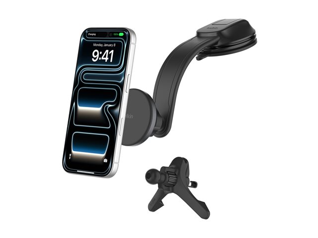 15W Qi2 Wireless In-Car Charger with Vent & Dash Mount + 30W CLA
