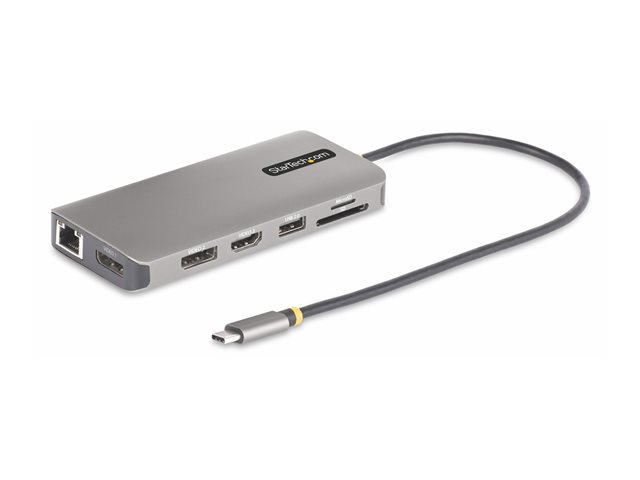 StarTech.com USB-C Triple-Monitor Multiport Adapter, HDMI/DP/Card Reader - Docking station - USB-C 3.2 Gen 1 / Thunderbolt 3 / Thunderbolt 4 - HDMI, 2 x DP - 1GbE