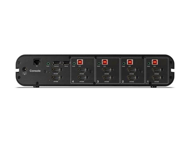 Belkin Universal Secure Dual-Head - 2nd Generation - KVM / audio switch - 4 x KVM / audio - 1 local user - desktop - TAA Compliant