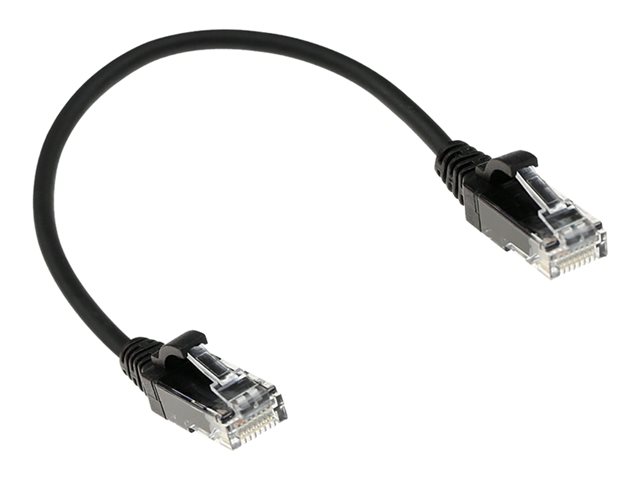 Zwarte 05 meter LSZH U/UTP CAT6 datacenter slimline patchkabel snagless met RJ45 connectoren - PolyBag