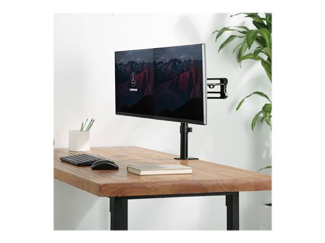 StarTech.com Desk Mount Dual Monitor Arm, Desk Clamp VESA Compatible Monitor Mount for up to 32 inch Displays, Ergonomic Articulating Monitor Arm, Height Adjustable/Tilt/Swivel/Rotating - Double Monitor Arm (ARMDUAL3) - Mounting kit - adjustable arm - for 2 monitors - aluminium - black - screen size: up to 32\" - desk-mountable