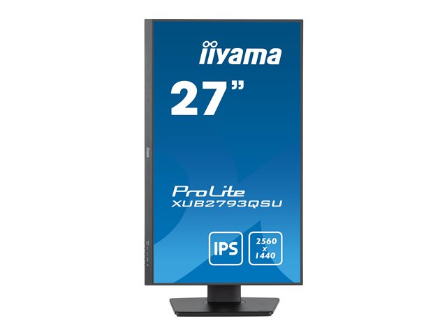 iiyama ProLite XUB2793QSU-B7 - LED monitor - 27\" - 2560 x 1440 QHD @ 100 Hz - IPS - 300 cd/m² - 1300:1 - 1 ms - HDMI, DisplayPort - speakers - black, matte