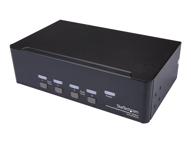StarTech.com DisplayPort KVM - 4 port - 4K 60Hz - Dual Monitor KVM - DisplayPort Switch - KVM DisplayPort - Desktop KVM Switch (SV431DPDDUA2) - KVM / audio / USB switch - 4 x KVM / audio / USB - 1 local user - rack-mountable, desktop