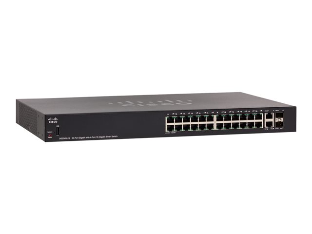 Cisco 250 Series SG250X-24 - Switch - L3 - smart - 24 x 10/100/1000 + 2 x 10 Gigabit Ethernet + 2 x 10 Gigabit SFP+ - rack-mountable