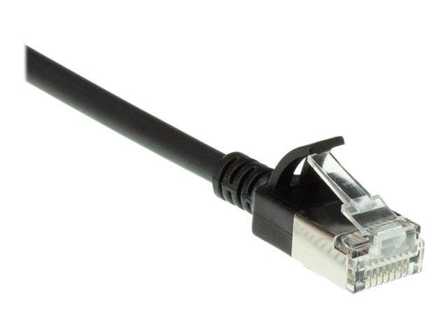 Zwarte 3 meter LSZH U/FTP CAT6A datacenter slimline patchkabel snagless met RJ45 connectoren - PolyBag