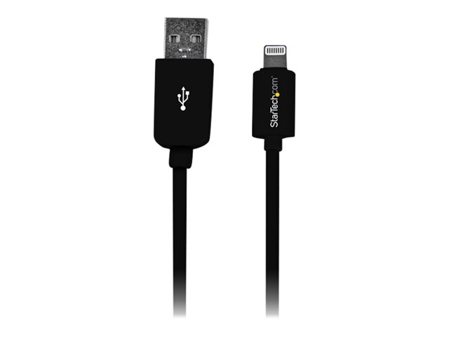 StarTech.com 3m (10ft) Long Black Apple® 8-pin Lightning Connector to USB Cable for iPhone / iPod / iPad - Charge and Sync Cable (USBLT3MB) - Lightning cable - Lightning male to USB male - 3 m - black - for P/N: BOX4CABLE