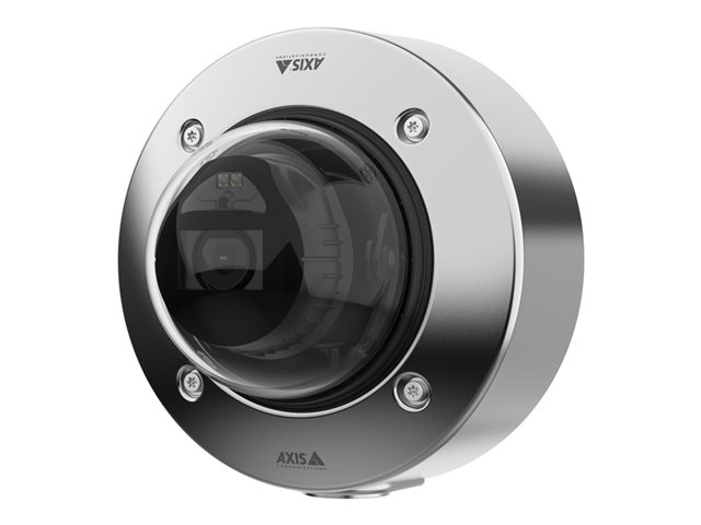AXIS P32 Series P3268-SLVE - Network surveillance camera - dome - outdoor - vandal / weatherproof - colour (Day&Night) - 8 MP - 3840 x 2160 - 4K - vari-focal - audio - LAN 10/100 - MJPEG, H.264, H.265 - PoE Class 3 - TAA Compliant