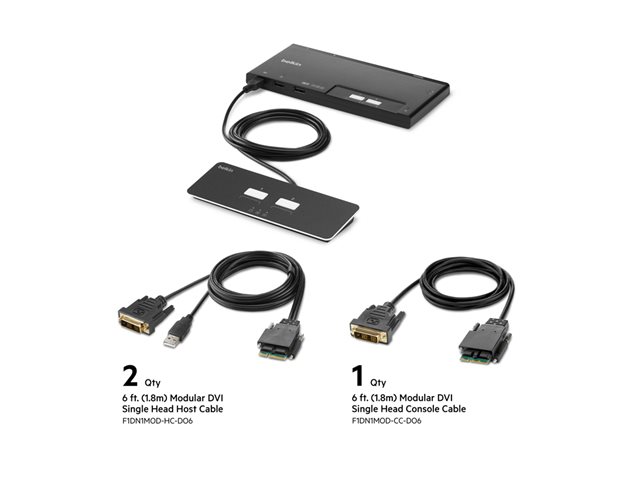 Belkin Modular Secure Single Head - KVM switch - 2 x KVM port(s) - 1 local user - desktop - TAA Compliant