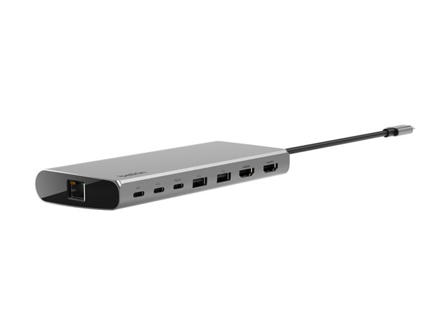 Belkin CONNECT 8-in-1 Dual Display Core Hub - Docking station - USB-C - 2 x HDMI - 1GbE