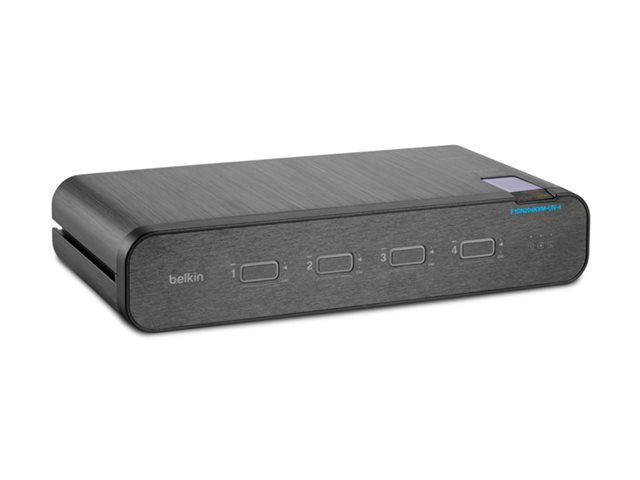 Belkin Universal Secure Dual-Head - 2nd Generation - KVM / audio switch - 4 x KVM / audio - 1 local user - desktop - TAA Compliant
