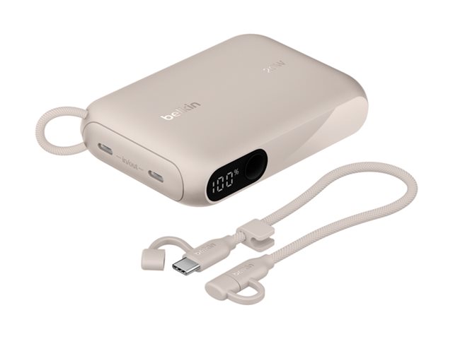 10k PD20W Power Bank with Display, Sand
