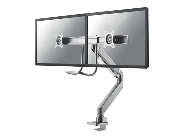 Neomounts NM-D775DX - Mounting kit - full-motion - for 2 LCD displays - silver - screen size: 10\"-32\" - clamp mountable, grommet, desk-mountable