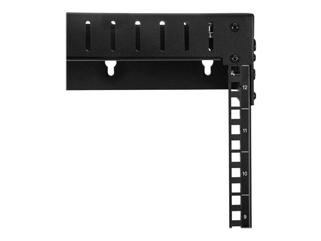 StarTech.com 12U 19\" Wall Mount Network Rack, Adjustable Depth 12-20\" 2 Post Open Frame Server Room Rack for AV/Data/ IT Communication/Computer Equipment/Switch with Cage Nuts & Screws - 12U Adjustable Rack (RK12WALLOA) - Rack - wall mountable - black - 12U - 20\"