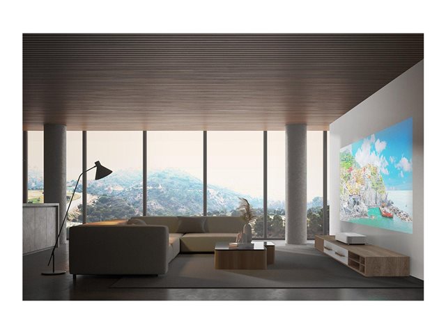Epson EH-LS800W - 3LCD projector - 4000 lumens (white) - 4000 lumens (colour) - 3840 x 2160 (3 x 1920 x 1080) - 16:9 - 4K - ultra short-throw fixed lens - 802.11ac wireless - black / white - Android TV