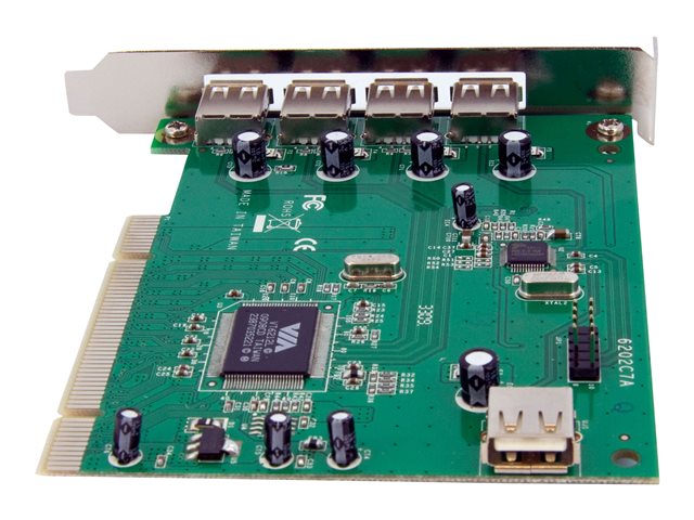 StarTech.com 7 Port PCI USB Card Adapter - PCI to USB 2.0 Controller Adapter Card - Full Profile Expansion Card (PCIUSB7) - USB adapter - PCI - USB, USB 2.0 - 7 ports