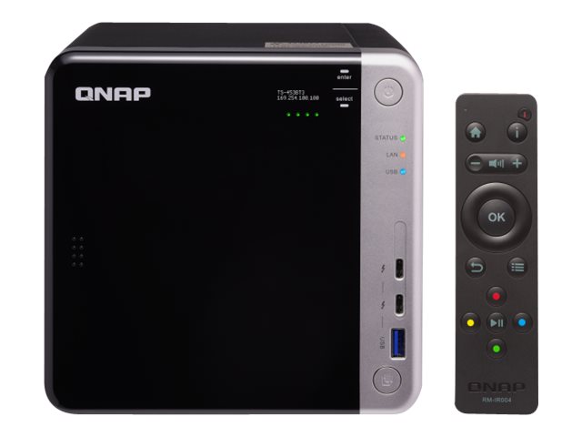 QNAP TS-453BT3 - NAS server - 4 bays - SATA 6Gb/s - RAID 0, 1, 5, 6, 10, JBOD, 5 hot spare - RAM 8 GB - Gigabit Ethernet / 10 Gigabit Ethernet / Thunderbolt 3 - iSCSI support